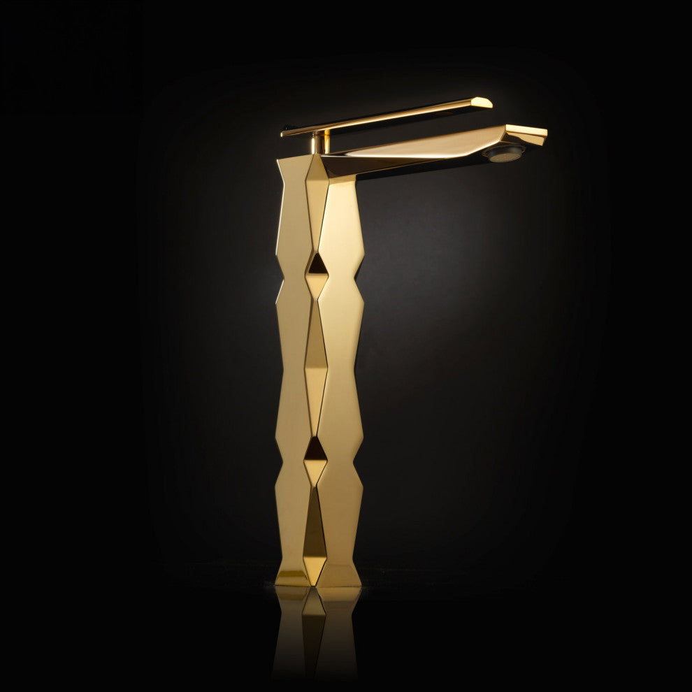 Ikon Luxury Vessel Sink Faucet, Polished Gold