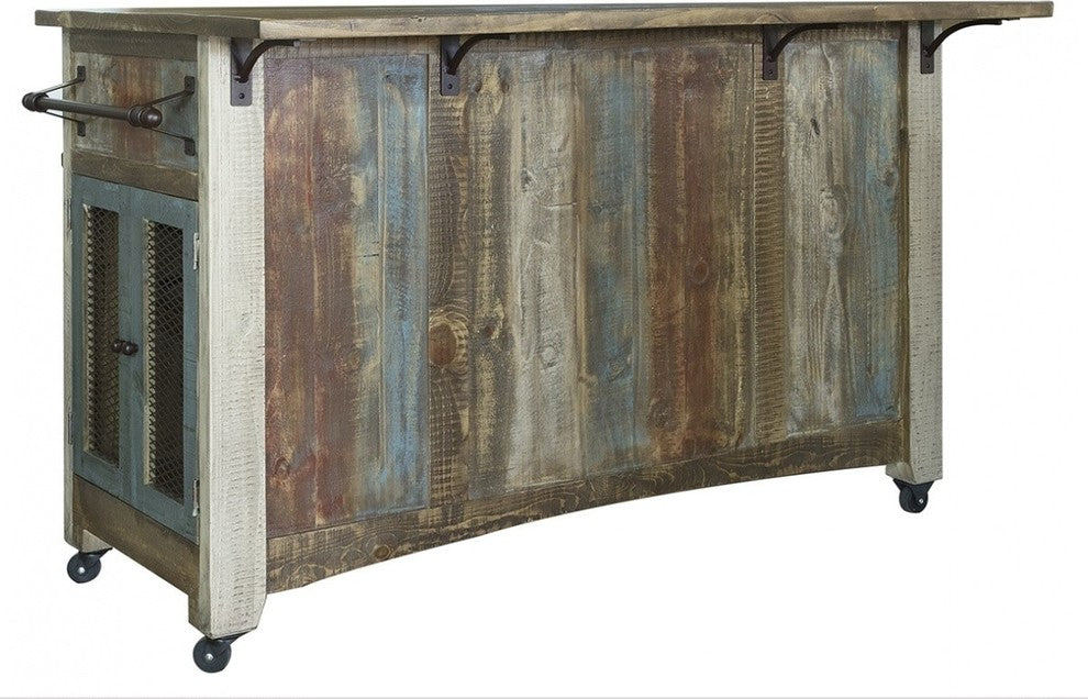 Bayshore Solid Wood Kitchen Island, Distressed