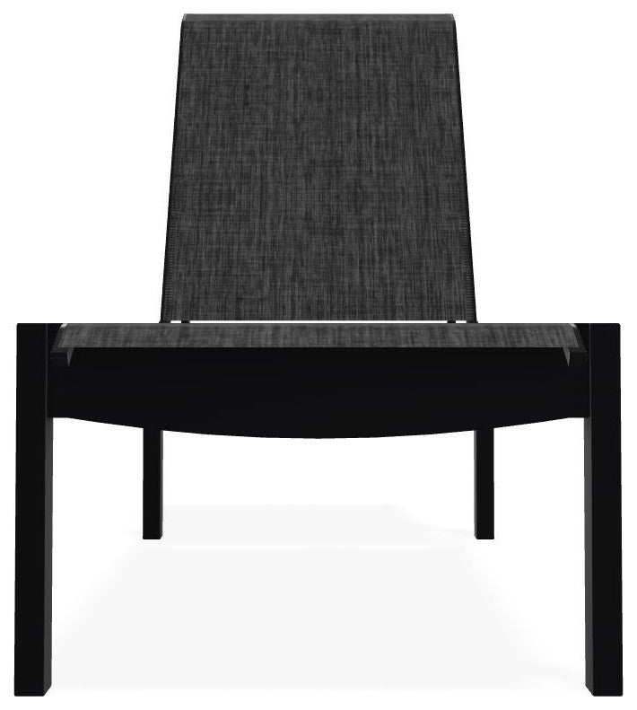 Leeward Sling Stackable Outdoor Chaise Lounge, Augustine Shadow/Black