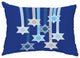 Shooting Stars 14"x20" Decorative Hanukkah Outdoor Pillow, Royal Blue