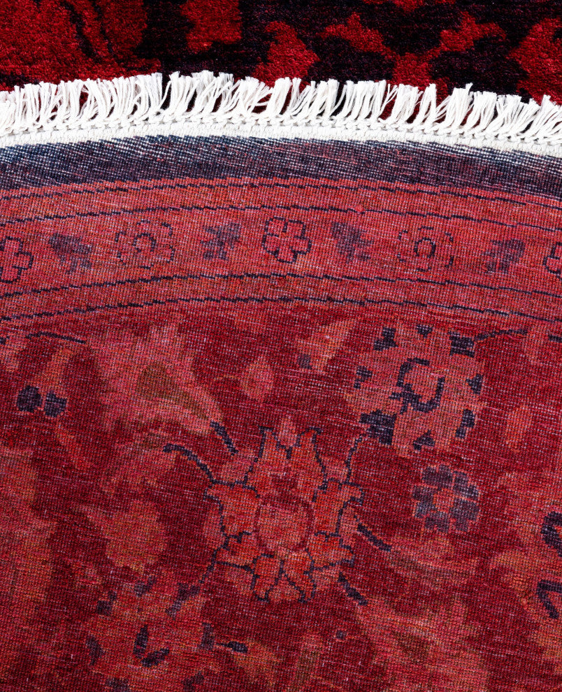 Overdyed One-of-a-Kind Hand-Knotted Area Rug Orange, 8' 1" x 8' 1"