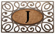 A1HC Rubber & Coir Elegant Circles Princess Doormat, Monogrammed, J