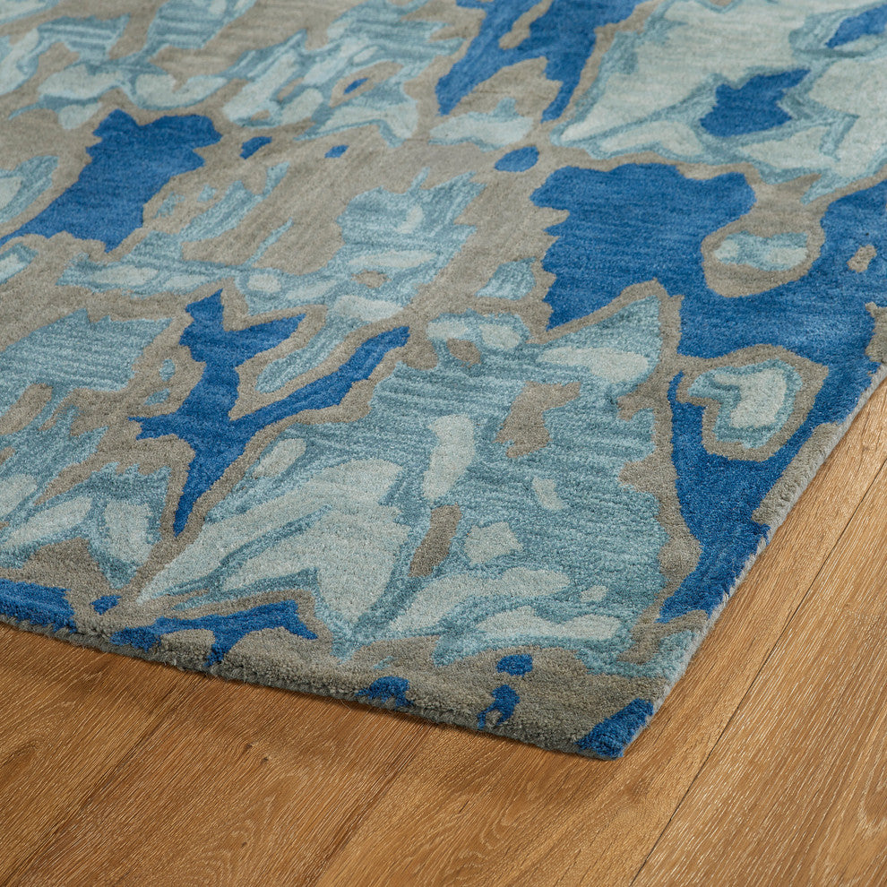 Kaleen Hand-Tufted Pastiche Wool Rug, Blue, 2'x3'