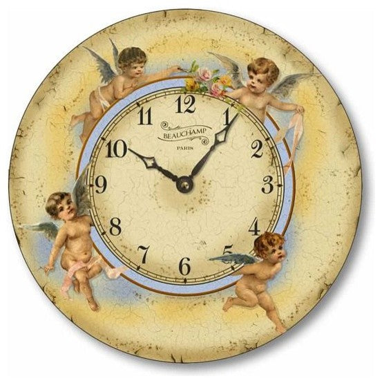 Vintage-Style Renaissance Angels Wall Clock