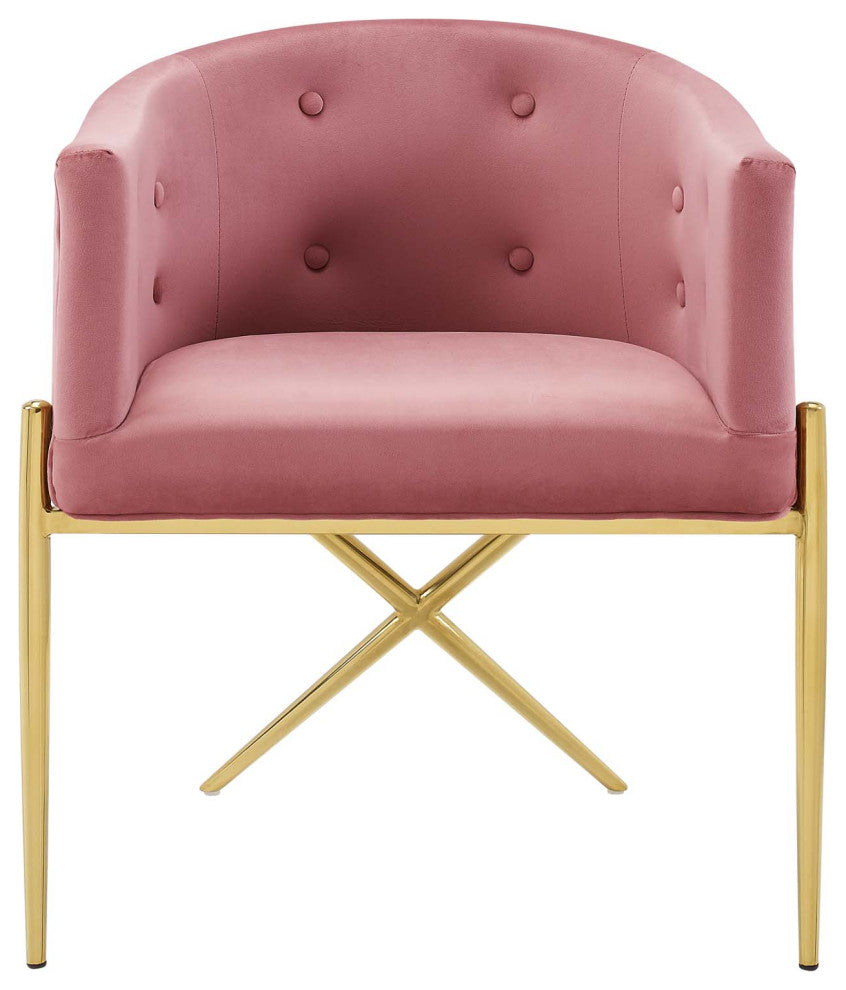 Savour Tufted Performance Velvet Accent Dining Armchair - Dusty Rose
