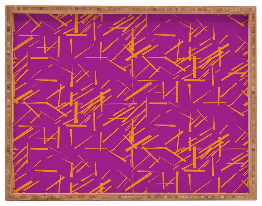 Deny Designs Karen Harris Konstructivist Magenta Rectangular Tray