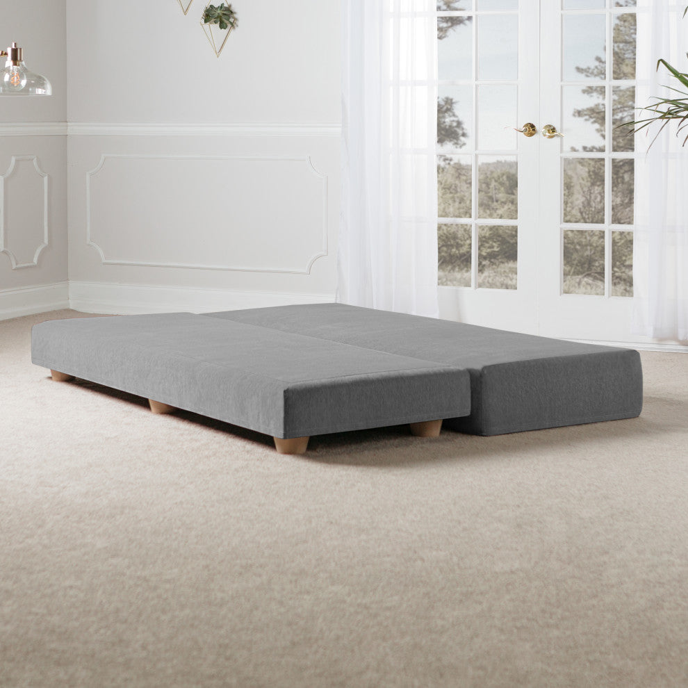 Alon Daybed Queen Size Convertible Sleeper, Grey Chenille