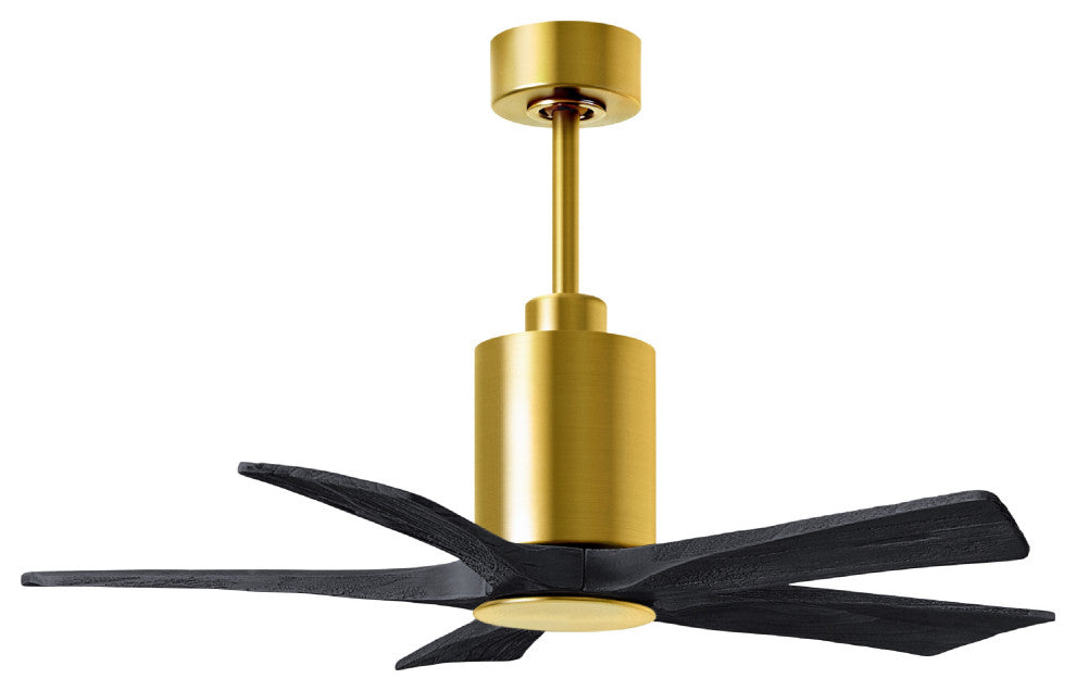 Patricia-5 5-Blade Ceiling Fan, LED Light Kit, Brushed Brass/Matte Black, 42