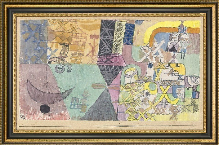 Paul Klee Asian Entertainers - 18" x 27" Framed Premium Canvas Print