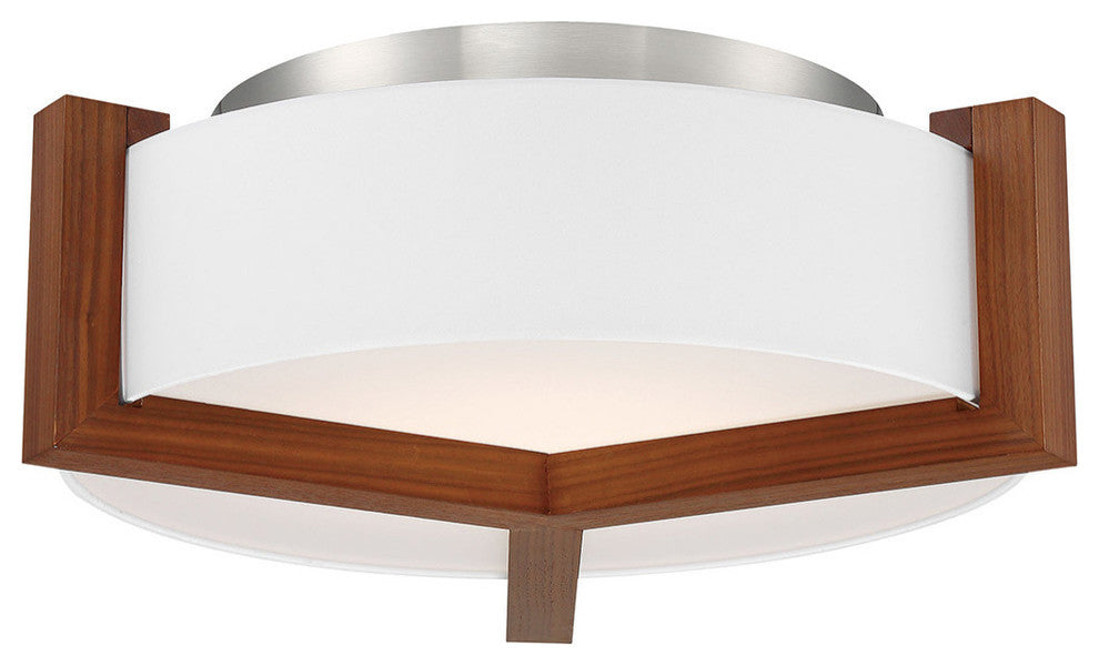 Segment 22" LED Flush Mount 3000K, Dark Walnut