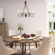 5-Light Transitional Rust Metal, Crystal Drops Chandeliers Lighting
