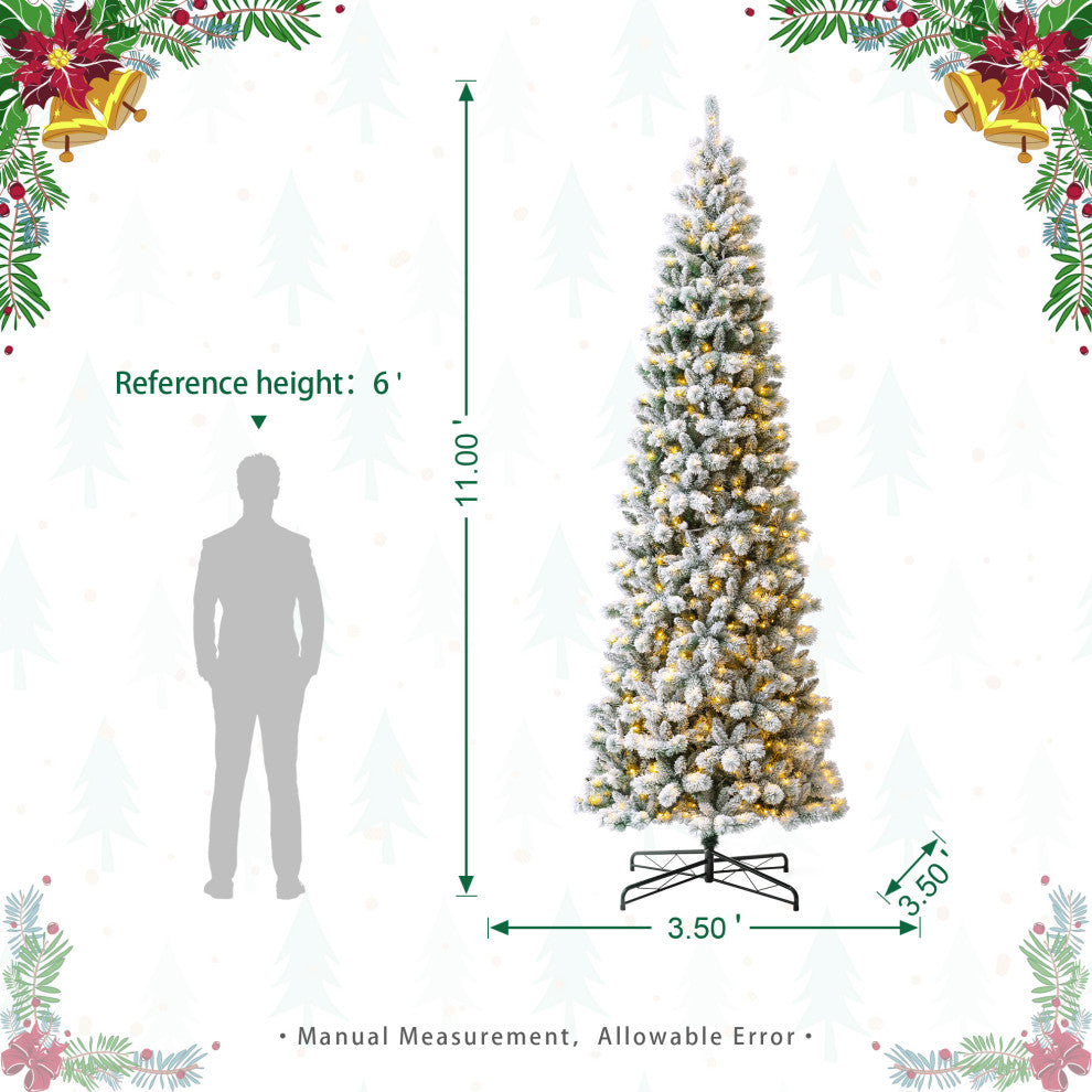 11' Pre-Lit Artificial Christmas Pencil Tree