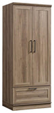 Sauder HomePlus Engineered Wood 2-Door Bedroom Wardrobe Armoire in Salt Oak