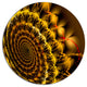 Golden Abstract Spiral Flower, Abstract Round Wall Art, 11"