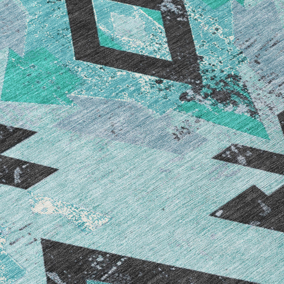 Machine Washable Indoor/Outdoor Chantille ACN1882 Teal 2'6" x 3'10" Rug