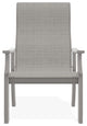 St. Catherine Sling Outdoor Armchair, Deacon/Warm Gray