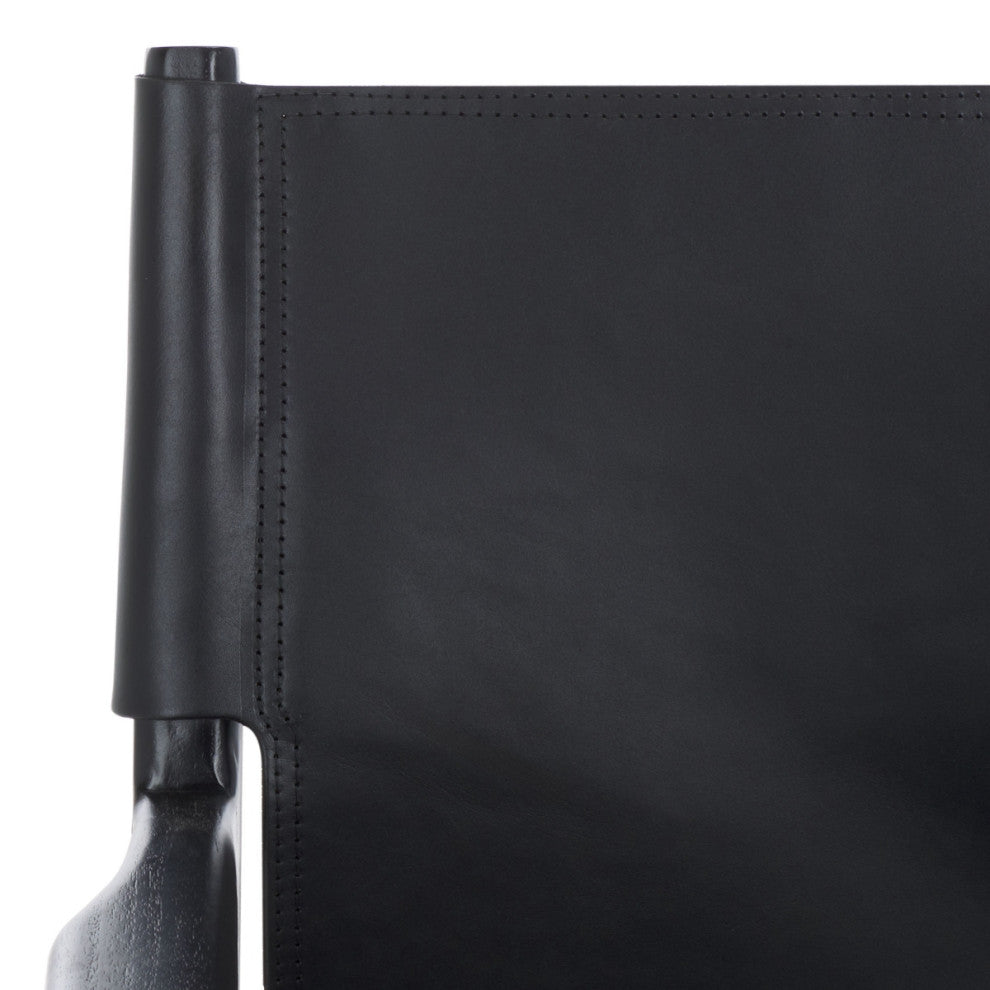 Safavieh Couture Cassaphina Leather Arm Chair, Black