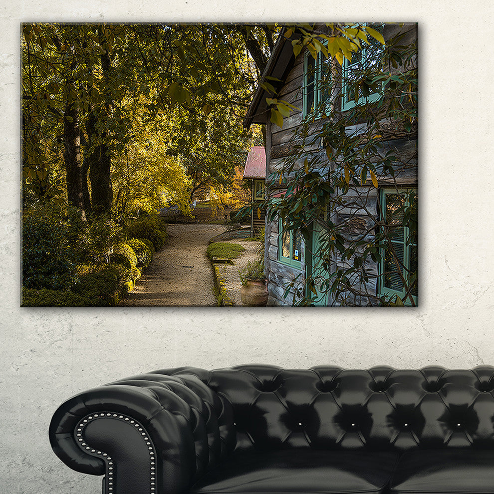 "Pathway in The Green Garden" Landscape Art Print Canvas, 40"x20"