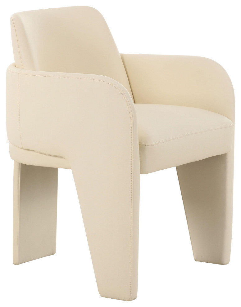 Leo Cream Vegan Leather Dining Chair