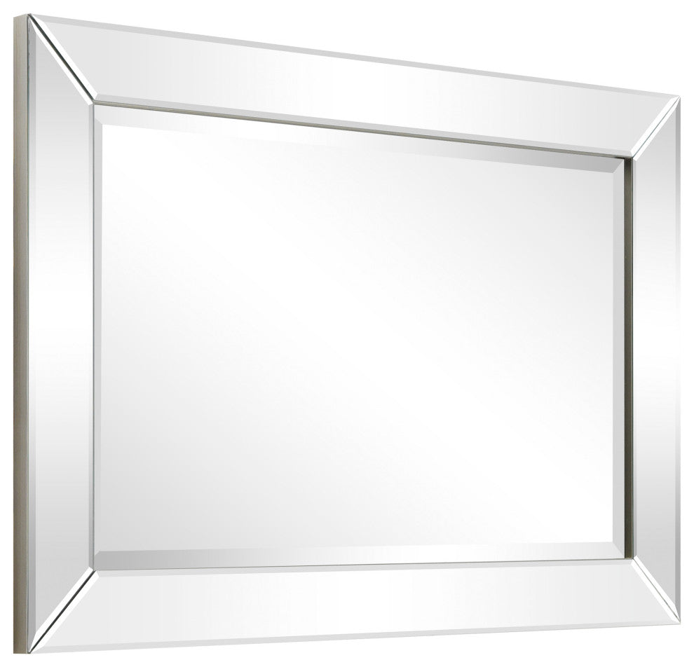 Antique Beveled Rectangle Wall Mirror, 1" Beveled Center 24"x36" Bathroom Mirror