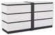 Wooden 6 Drawers Dresser in White and Metallic Gray