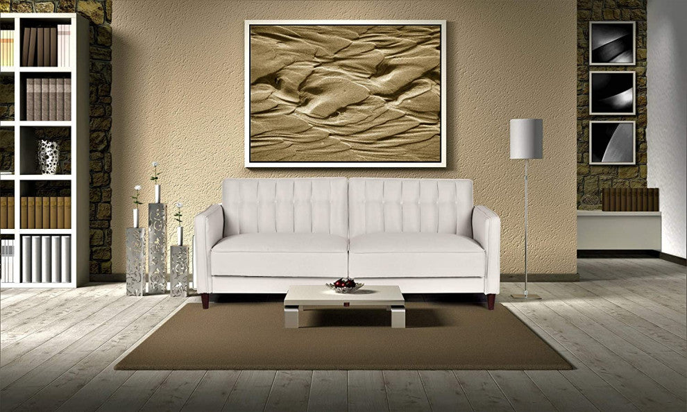 Mid Century Modern Tufted Convertible Sleeper, Beige