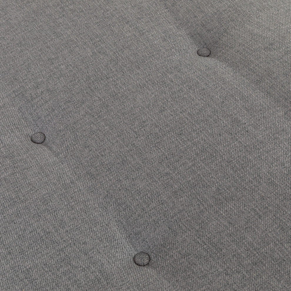 Miles Fabric Chaise Lounge, Gray and Dark Walnut