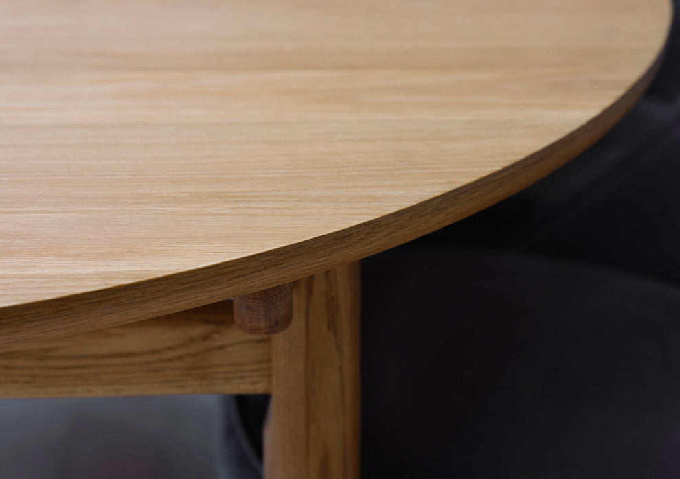 Mid-Century Modern Oval Coffee Table, Natural Oak