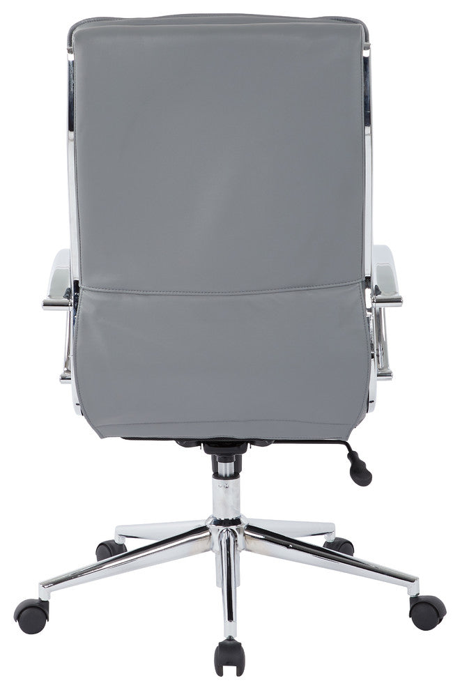 High Back Manager's Faux Leather Chair, Charcoal