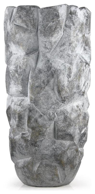 Mountainous Polyresin Vase, Stone, Small