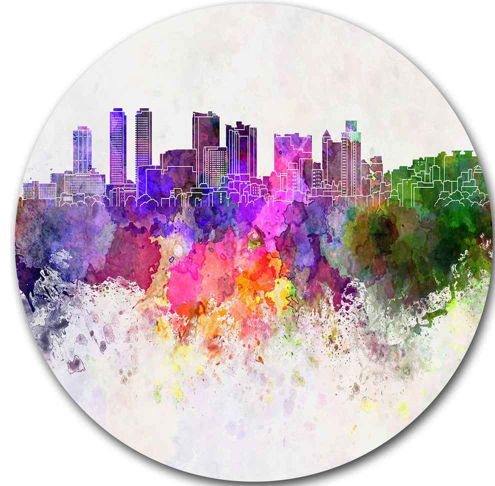 Colombo Skyline, Cityscape Round Wall Art, 11"