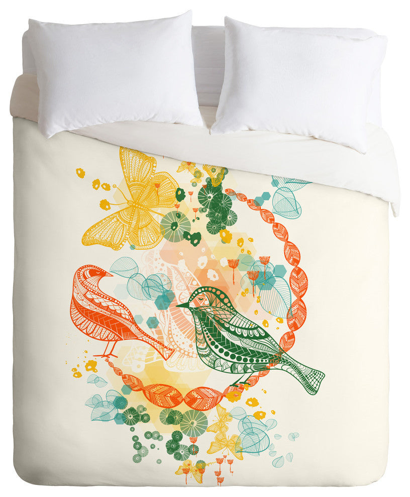 Deny Designs Jenean Morrison Flower And Flight Lightweight Duvet Cover