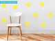 Flower Fabric Wall Decals, Set of 9 Flowers, Yellow