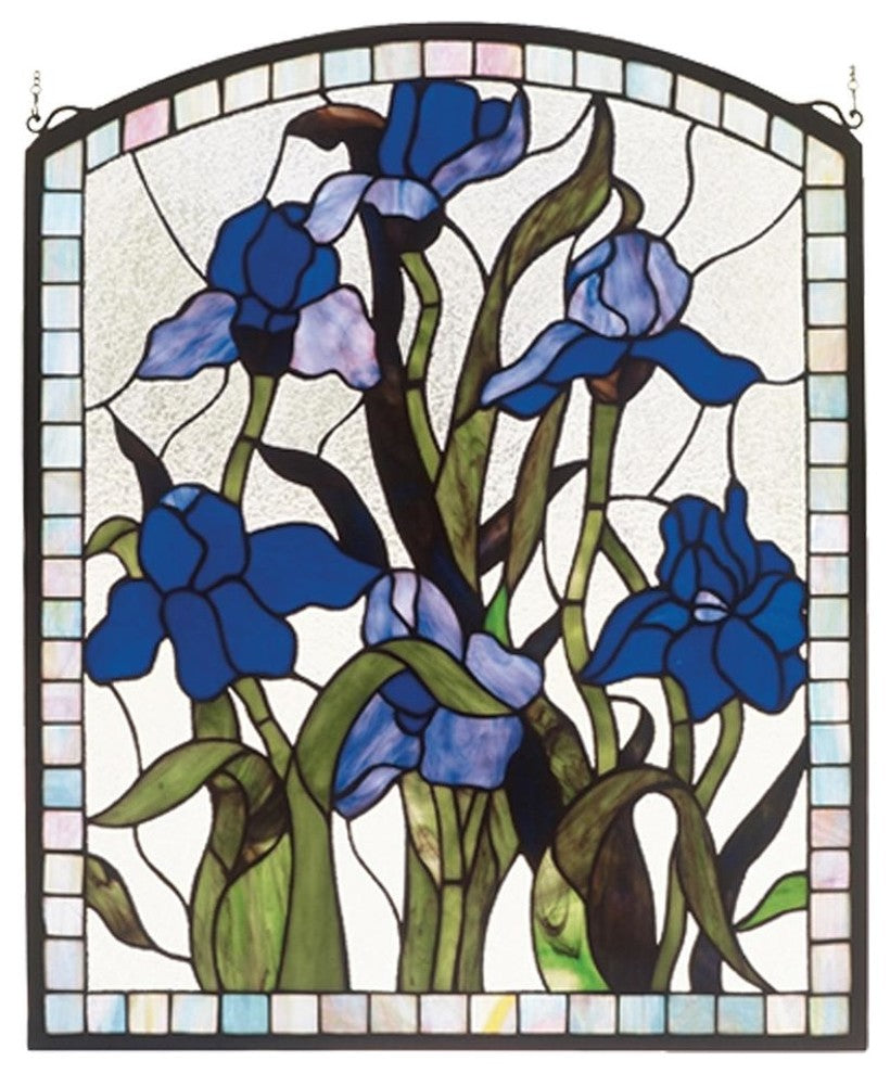Meyda lighting 36074 20"W X 24"H Iris Stained Glass Window