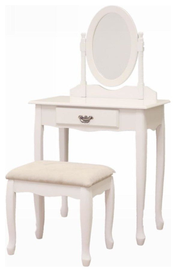 3-Piece Traditional Vanity Set, White