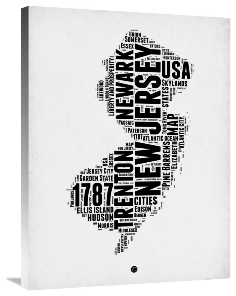 "New Jersey Word Cloud 2" Fine Art Print
