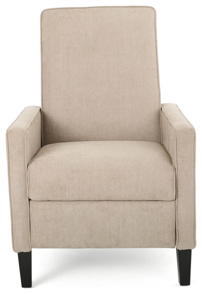 GDF Studio Lindqvist Beige Fabric Slim Recliner Chair