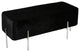 Cortesi Home Orso Contemporary Ottoman With Metal Legs, Black Velvet Fabric