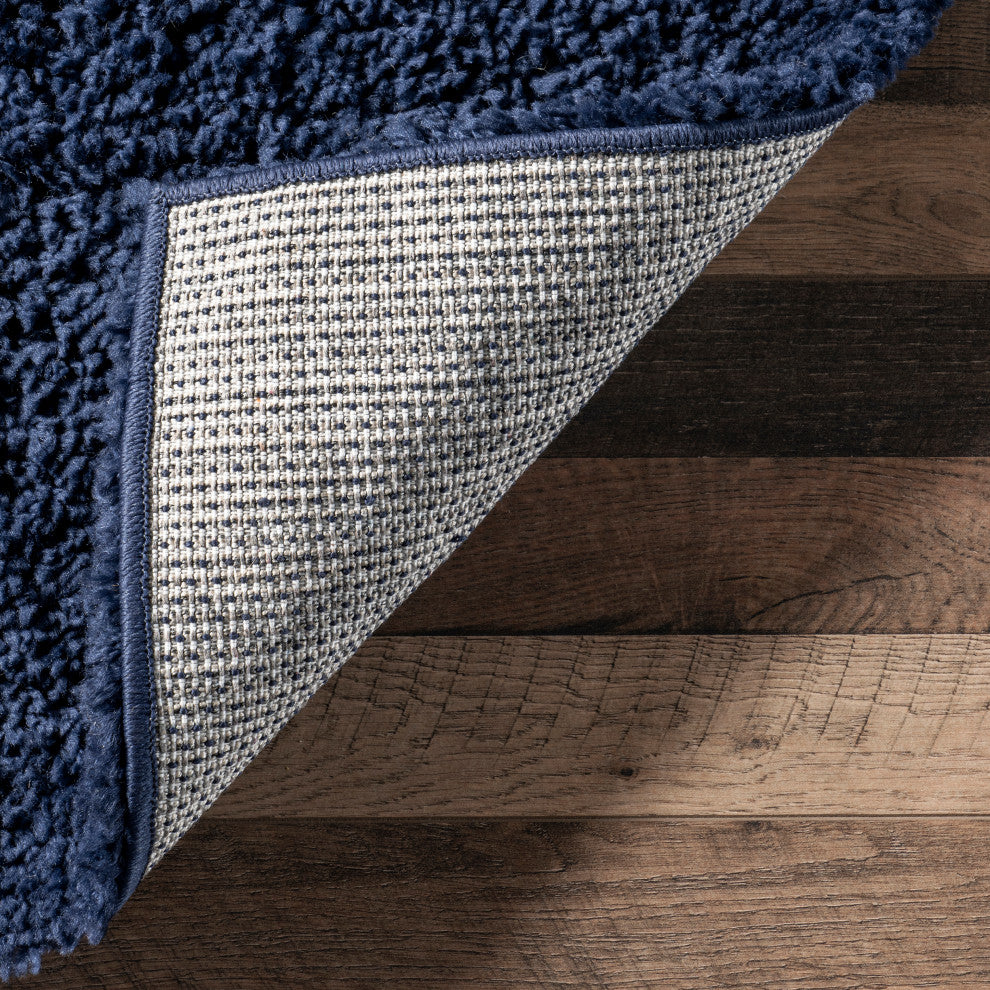 Nuloom Cozy Soft and Plush Solid Easy Shag Area Rug, Navy 5'3"x8'