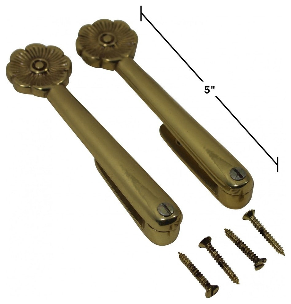 Stair Carpet Runner Holder Clips Floral Design Solid Cast Brass 5" Pair of 13