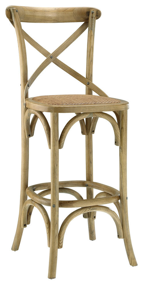 Modern Urban Contemporary Bar Stool, Brown Wood