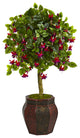 44" Fuschia Artificial Tree, Decorative Planter