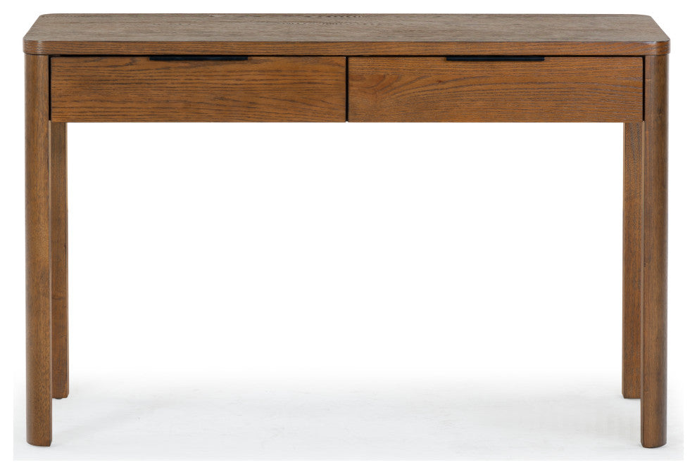 Safavieh Couture Gabrietta 2 Drawer Wood Desk, Medium Oak/Black