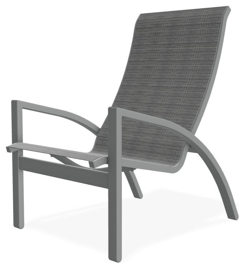 Kendall Sling Stackable Outdoor Lounge Chair, Destiny Steel/Graphite