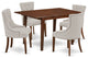 5Pc Dining Set, Rectangle Table, Butterfly Leaf, Four Chairs, Mahogany