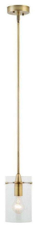 Effimero 1-Light Stem Hung Pendant Lamp, Satin Brass