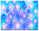 Dense Blue Pattern with Swirls, Abstract Wall Art Canvas, 36x28, 3 Panels