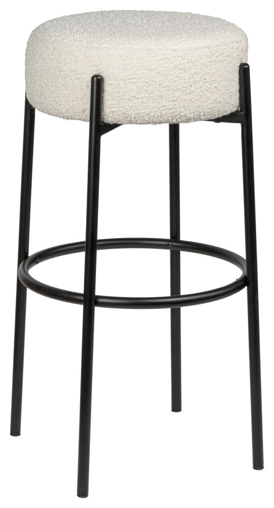 Paola Modern Minimalist Round Backless Metal Cushioned Bar Stool