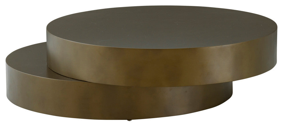 Modrest Grayson Glam Brushed Bronze Metallic Coffee Table