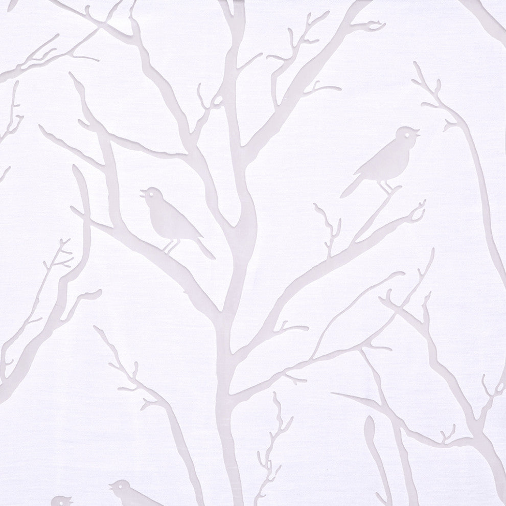 Madison Park Averil Devore Bird Sheer Window Curtain Panel, White
